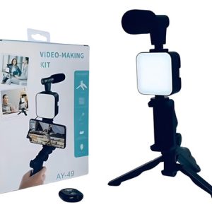 Kit Vlogging Trípode Estabilizador Videomaking Ay-49 Celular Luces Led