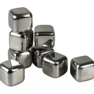 Set X8 Cubos De Hielo Whisky Reutilizable Acero Inoxidable