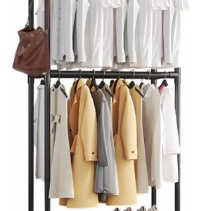 Organizador De Ropa Sencillo Perchero Rack Armable Negro