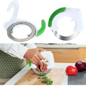 Cuchillo Circular Cortador Redondo Giratorio De Cocina Blanco
