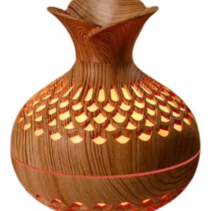 Difusor De Aromas Humificador Bambu Con Luces Tipo Jarra Marrón Claro