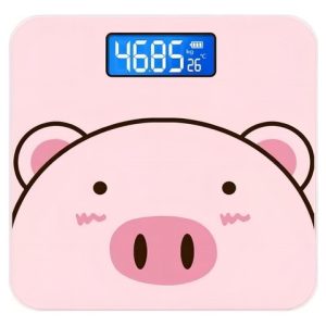 Bascula Digital Cerdito Recargable Peso Digital Para Hogar Color Negro