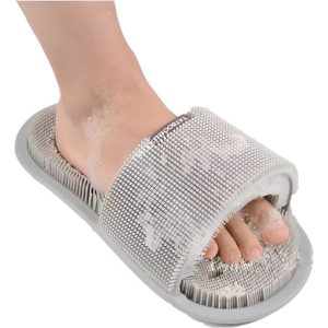 Limpiador De Pies De Ducha Con Ventosas Antideslizante Baño Gris