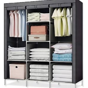 Closet Ropero Armable Armario De 3 Cuerpos De Tela 88130 Color Gris