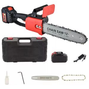 Motosierra Inalambrica Electrica 12 Pulgadas Mini Recargable Negro