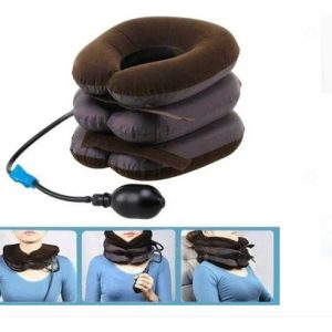 Soporte Inflable Para Cuello Almohada Cervical Descanso Marrón