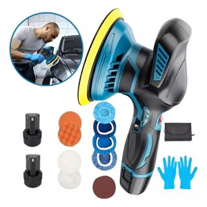 Polichadora Brilladora Inalámbrica Recargable Kit 2 Baterías Azul Petróleo