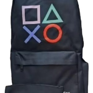 Morral Maleta Negra Figuras  Escolar  + Cartuchera Negro Playstation