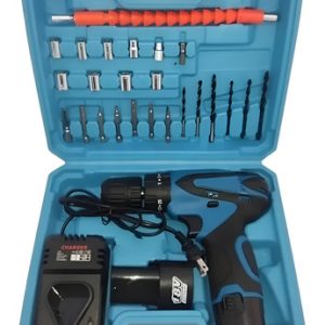 Taladro Inalámbrico Percutor Atornillador 68v Con Accesorios Azul