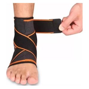 Tobillera Doble Compresión Elástica Soporte De Tobillo Venda Gris