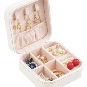 Caja Joyero Alhajero Organizador Anillos Bijouterie Color Blanco