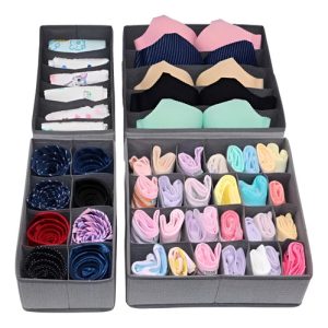 Organizador De Ropa Interior Y Medias We Glam Cajones Set X4 Beige