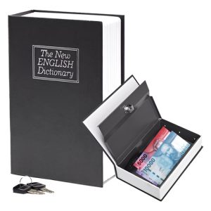 Libro Caja Fuerte Caja Menor Con Llave Seguridad Pequeño  - Marrón Claro