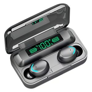 Audífonos In Ear Inalámbricos F9 Negro Con Luz Led