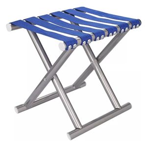 Banco Taburete Pequeño Tela Abatible Asiento Pesca Camping Azul