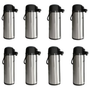 8 Termos Para Cafe Termo En Acero Inoxidable Termo 1,9 Lts  Plateado