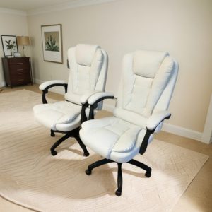 Silla Gamer Oficina Escritorio Ergónomica Blanca 807 Blanco Cuero Sintético