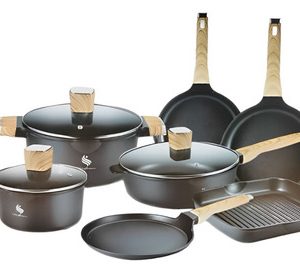 Batería Ollas En Marmol Revestimiento Schaffhausen 10 Piezas Negro