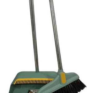 Kit Escoba Y Recogedor Set De Limpieza Ajustable  Verde