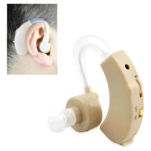 Amplificador De Sonido Para Oido Audifono Inalambrico A Pila Crema