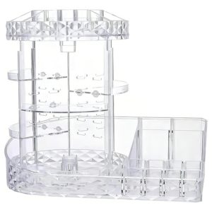 Organizador Maquillaje Cosméticos 360 Giratorio 2 En 1 Color Transparente