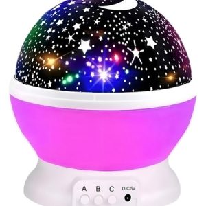 Veladores Infantiles Led Lampara Dormitorio Mesa Luz Niños Estructura Rosado Proyector