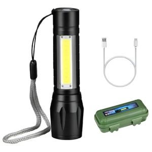 Linterna Tactica Recargable Metal Zoom Usb Estuche