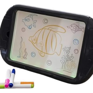 Tablero Pizarra Mágica Niños Dibujos Escritura Luminosa 3d Negro