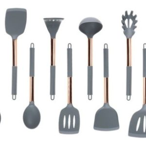 Juego De Utensilios En Silicona De Cocina Set 11 Piezas Gris