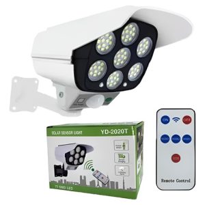 Lampara Solar Exteriores Control Remoto Sensor Movimiento Negro