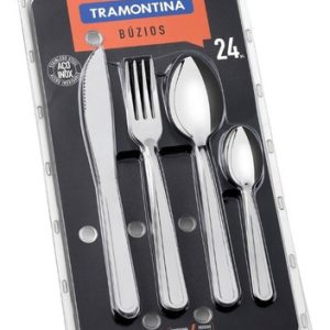 Juego De Cubiertos Tramontina 24 Piezas Acero Inoxidable  Gris