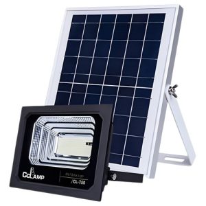 Reflector Lampara Led Panel Solar Exterior 100w Recargable Negro Luz Blanca