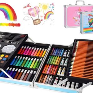 Kit De Lápices De Dibujo Marcadores Plumones Punta 145 Pcs Color Azul