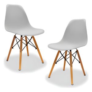 Set De 2 Sillas Tipo Eames Minimalista Gris Stay Elit