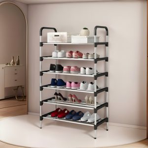 Organizador Zapatero Metálico 6 Niveles Shoe Rack Color Negro