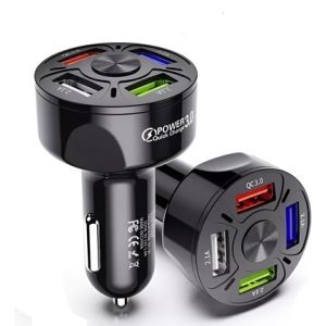 Cargador Rápido Carro Celular Puerto Usb Negro