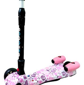 Scooter Plegable Morada Con Luces Para Niños 3 A 12 Años Marca Scooter