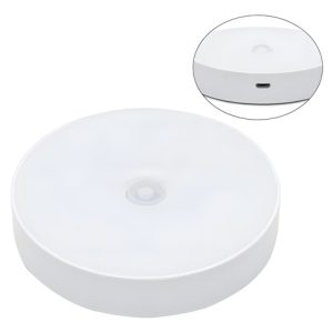 Lámpara 6 Led Sensor De Movimiento Recargable Usb Color Blanco