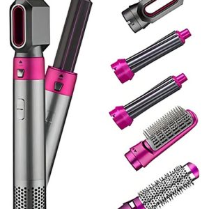 Secador De Cabello Genérica 5 En 1 Plateado Con Fucsia