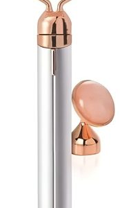 Masajeador Facial Rodillo Cuarzo 2 En 1 Anti Edad Vibrador   Rosa