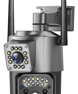 Cámara Ip Exterior Doble Lente Wifi Vision Nocturna 360 V380 Color Negro