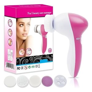 Spa Facial Mini Masajeador Electrico Cara 5 En 1 Facial Rosa Chicle