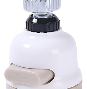 Grifo Ahorrador Giratorio360 Grados Lavaplato Con Extensor Acabado Acero Inoxidable Color Blanco