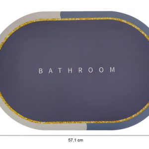 Alfombra De Baño Antideslizante Ultraabsorbente Epm Home Violeta Ovalada
