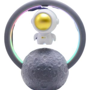Lampara Led Y Parlante Astronauta Recargable Usb Ajuste Luz Blanco