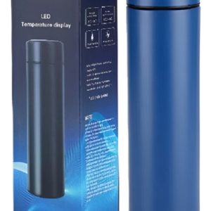 Termo Botella Digital Acero Inoxidable 500ml Con Termómetro Color Azul