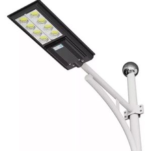 Lampara Exterior Solar Recargable 300w Con Soporte Blanco Neutro