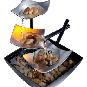 Fuente De Plata Homedics Relajación Con Piedras Naturales Color Plateado