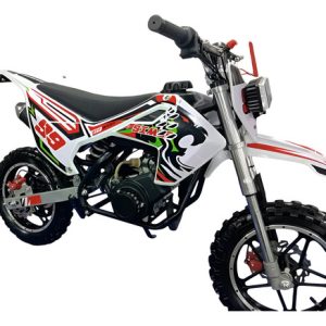 Moto A Gasolina Para Niños 2 Tiempos 60cc 2 Exostos Blanca Blanco Negro Rojo