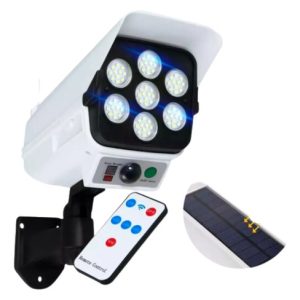 Lampara Solar Tipo Cámara Falsa 42 Led Sensor De Movimiento Blanco